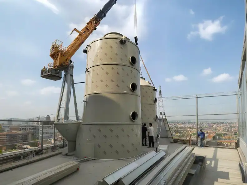 工业油烟湿式喷淋塔设备照片