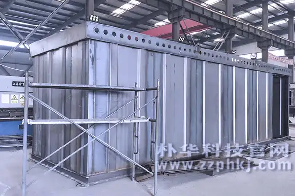 脉冲布袋除尘器上箱体加工中